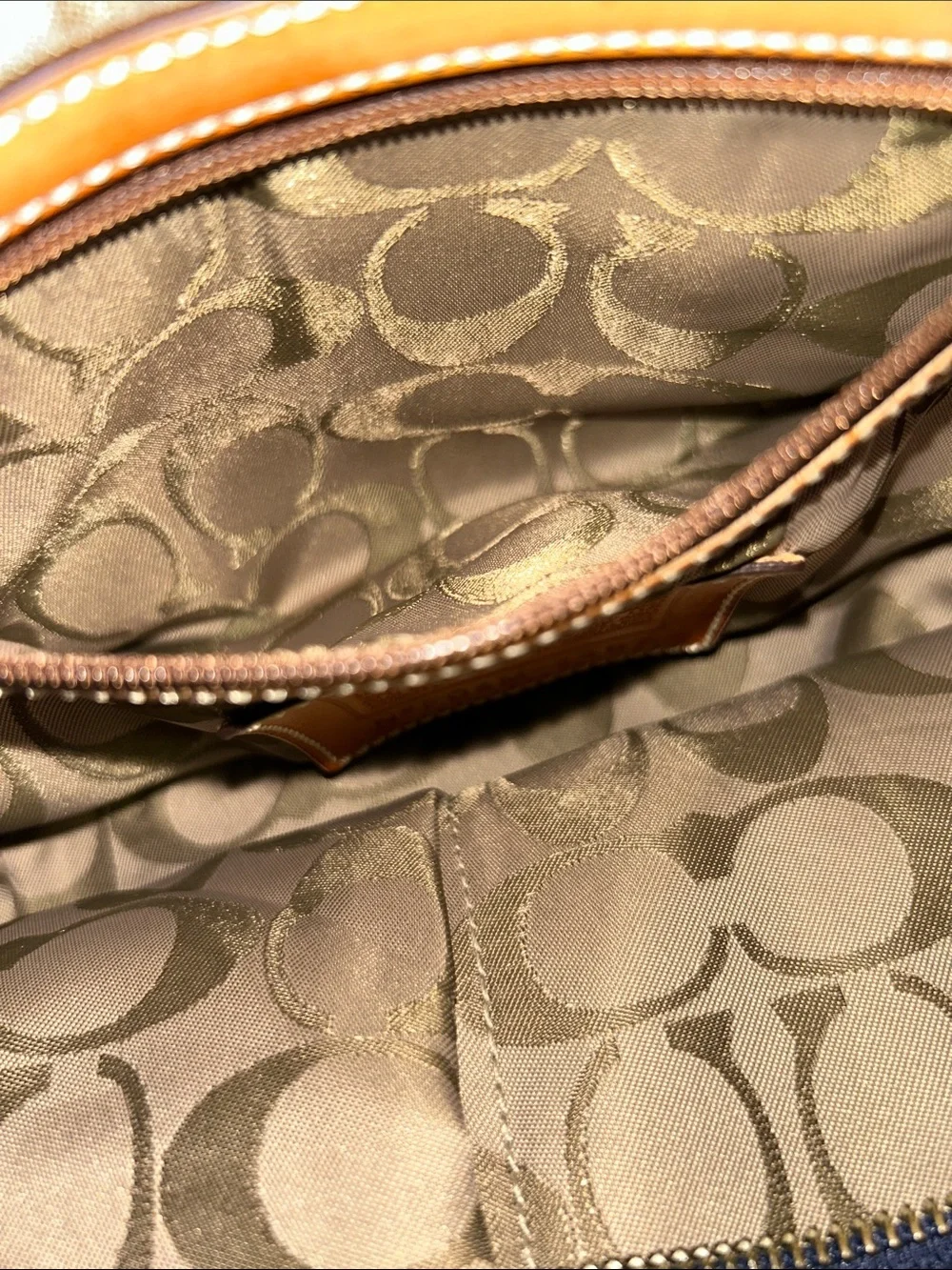 Coach Mini Hampton Denim Tote with Pink Accents
